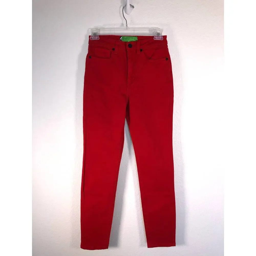 Sandrine Rose Hi Skinny Jeans in Red - 24